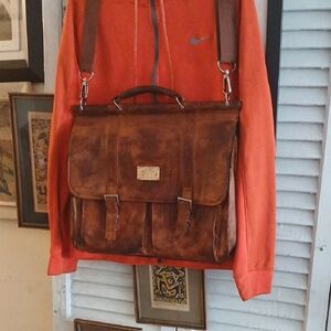 Vintage America Rustic Brown Messenger Bag